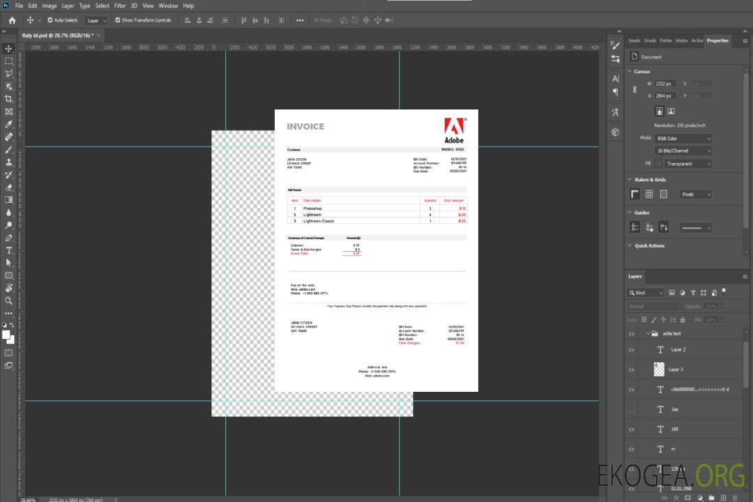Facture Adobe aux États , Unis template